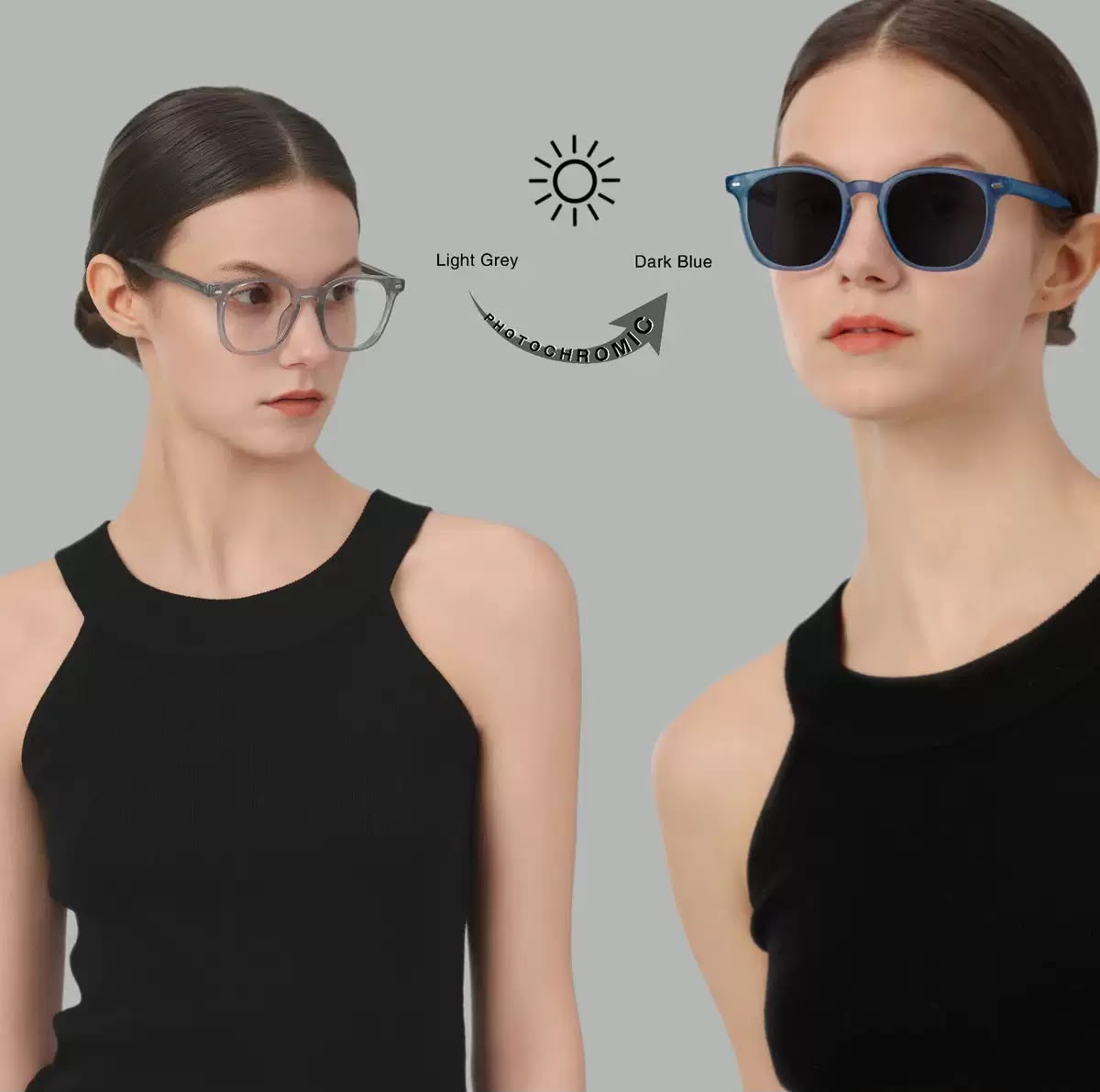 Lunettes Photochromiques Intelligentes Crystal Blue – Image 3